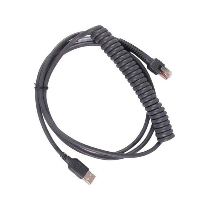 PARTSHE LS2208 USB Cable, USB Cable for Motorola Symbol LS2208AP LS1203 LS4208 LS4278, 9FT Coiled USB Type A to RJ48 Spiral Extension Cable CBA-U12-C09ZAR - Image 1